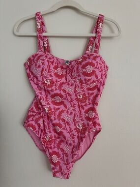 Vineyard Vines Pink and Red Floral One-Piece Swimsuit